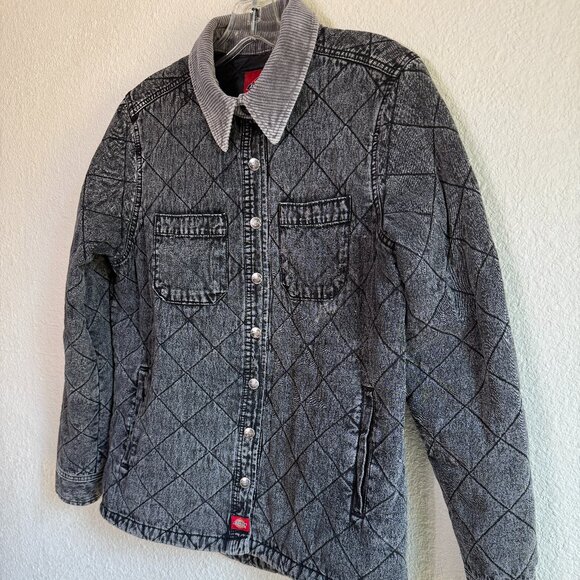 Dickies 💋 Women's Quilted Chore Jacket \\ Size Small // Washed Black \\ Zumies - Picture 3 of 16
